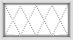 WDMA 36x20 (35.5 x 19.5 inch) White uPVC Vinyl Push out Awning Window without Grids with Diamond Grills