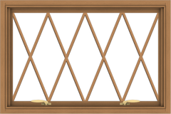 WDMA 36x24 (35.5 x 23.5 inch) Oak Wood Green Aluminum Push out Awning Window without Grids with Diamond Grills