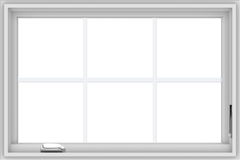 WDMA 36x24 (35.5 x 23.5 inch) White Vinyl UPVC Crank out Casement Window with Colonial Grids Interior