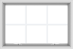 WDMA 36x24 (35.5 x 23.5 inch) White uPVC Vinyl Push out Awning Window with Colonial Grids Interior