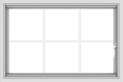 WDMA 36x24 (35.5 x 23.5 inch) White uPVC Vinyl Push out Casement Window with Colonial Grids Interior