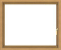 WDMA 36x30 (35.5 x 29.5 inch) Pine Wood Light Grey Aluminum Push out Casement Window with Colonial Grids Interior