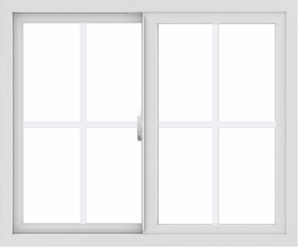 WDMA 36x30 (35.5 x 29.5 inch) Vinyl uPVC White Slide Window with Colonial Grids Exterior