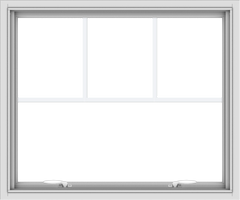 WDMA 36x30 (35.5 x 29.5 inch) White uPVC Vinyl Push out Awning Window with Fractional Grilles