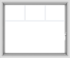 WDMA 36x30 (35.5 x 29.5 inch) White uPVC Vinyl Push out Casement Window with Fractional Grilles