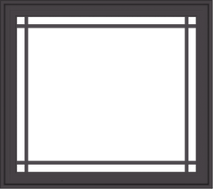 WDMA 36x32 (35.5 x 31.5 inch) Pine Wood Dark Grey Aluminum Crank out Casement Window with Prairie Grilles