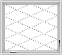 WDMA 36x32 (35.5 x 31.5 inch) White Vinyl UPVC Crank out Casement Window without Grids with Diamond Grills