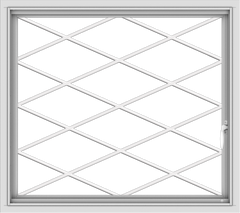 WDMA 36x32 (35.5 x 31.5 inch) White uPVC Vinyl Push out Casement Window without Grids with Diamond Grills