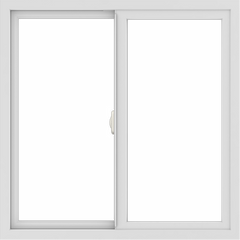 WDMA 36x36 (35.5 x 35.5 inch) Vinyl uPVC White Slide Window without Grids Interior