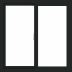 WDMA 36x36 (35.5 x 35.5 inch) Vinyl uPVC Black Slide Window without Grids Interior