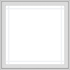 WDMA 36x36 (35.5 x 35.5 inch) White Vinyl UPVC Crank out Casement Window with Prairie Grilles