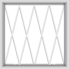 WDMA 36x36 (35.5 x 35.5 inch) White uPVC Vinyl Push out Awning Window without Grids with Diamond Grills