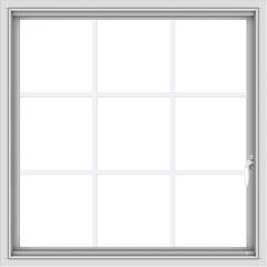 WDMA 36x36 (35.5 x 35.5 inch) White uPVC Vinyl Push out Casement Window without Grids