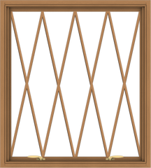 WDMA 36x40 (35.5 x 39.5 inch) Oak Wood Green Aluminum Push out Awning Window without Grids with Diamond Grills