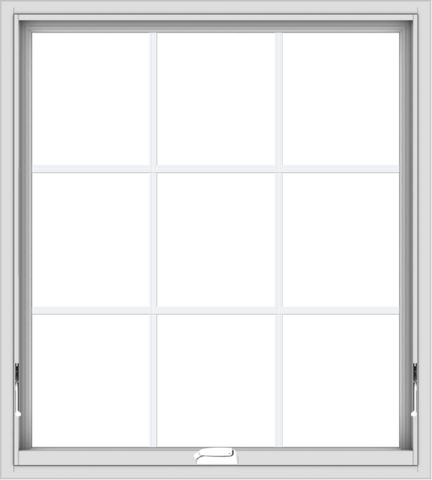 WDMA 36x40 (35.5 x 39.5 inch) White Vinyl uPVC Crank out Awning Window with Colonial Grids Interior