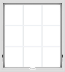 WDMA 36x40 (35.5 x 39.5 inch) White Vinyl uPVC Crank out Awning Window with Colonial Grids Interior