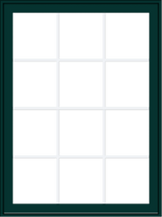 WDMA 36x48 (35.5 x 47.5 inch) Oak Wood Green Aluminum Push out Awning Window with Colonial Grids Exterior