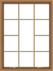 WDMA 36x48 (35.5 x 47.5 inch) Oak Wood Green Aluminum Push out Awning Window without Grids with Victorian Grills