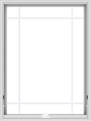 WDMA 36x48 (35.5 x 47.5 inch) White Vinyl uPVC Crank out Awning Window with Prairie Grilles