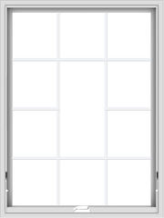 WDMA 36x48 (35.5 x 47.5 inch) White Vinyl uPVC Crank out Awning Window without Grids with Victorian Grills