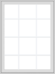 WDMA 36x48 (35.5 x 47.5 inch) White Vinyl UPVC Crank out Casement Window with Colonial Grids Exterior