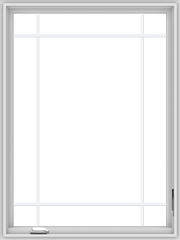 WDMA 36x48 (35.5 x 47.5 inch) White Vinyl UPVC Crank out Casement Window with Prairie Grilles