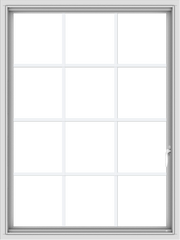 WDMA 36x48 (35.5 x 47.5 inch) White uPVC Vinyl Push out Casement Window without Grids