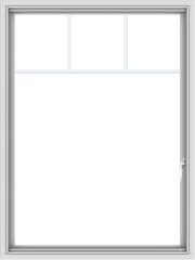 WDMA 36x48 (35.5 x 47.5 inch) White uPVC Vinyl Push out Casement Window with Fractional Grilles