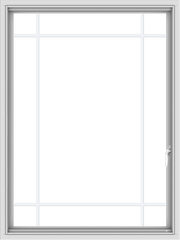 WDMA 36x48 (35.5 x 47.5 inch) White uPVC Vinyl Push out Casement Window with Prairie Grilles