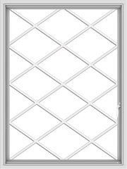 WDMA 36x48 (35.5 x 47.5 inch) White uPVC Vinyl Push out Casement Window without Grids with Diamond Grills