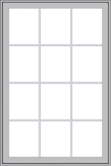 WDMA 36x54 (35.5 x 53.5 inch) Pine Wood Light Grey Aluminum Push out Casement Window with Colonial Grids Exterior