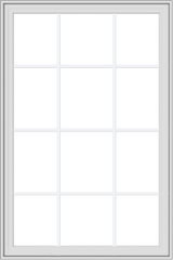 WDMA 36x54 (35.5 x 53.5 inch) White Vinyl UPVC Crank out Casement Window with Colonial Grids Exterior