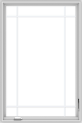 WDMA 36x54 (35.5 x 53.5 inch) White Vinyl UPVC Crank out Casement Window with Prairie Grilles