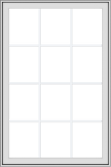 WDMA 36x54 (35.5 x 53.5 inch) White uPVC Vinyl Push out Casement Window with Colonial Grids Exterior