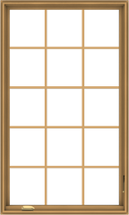 WDMA 36x60 (35.5 x 59.5 inch) Pine Wood Dark Grey Aluminum Crank out Casement Window without Grids