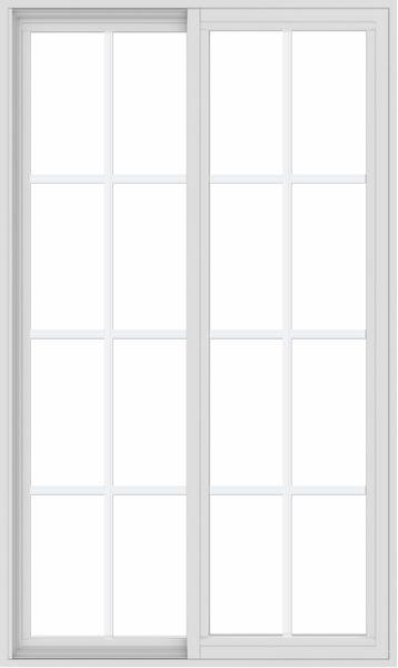 WDMA 36x60 (35.5 x 59.5 inch) Vinyl uPVC White Slide Window with Colonial Grids Exterior