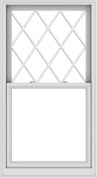 WDMA 36x66 (35.5 x 65.5 inch)  Aluminum Single Double Hung Window with Diamond Grids