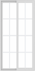 WDMA 36x72 (35.5 x 71.5 inch) Vinyl uPVC White Slide Window with Colonial Grids Exterior