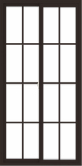 WDMA 36x72 (35.5 x 71.5 inch) Vinyl uPVC Dark Brown Slide Window with Colonial Grids Exterior