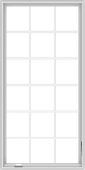 WDMA 36x72 (35.5 x 71.5 inch) White Vinyl UPVC Crank out Casement Window without Grids