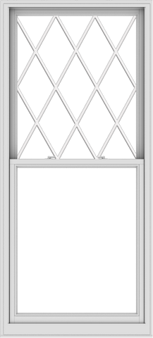 WDMA 38x84 (37.5 x 83.5 inch)  Aluminum Single Double Hung Window with Diamond Grids