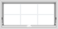 WDMA 40x20 (39.5 x 19.5 inch) White Vinyl uPVC Crank out Awning Window with Colonial Grids Interior