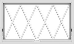 WDMA 40x24 (39.5 x 23.5 inch) White Vinyl uPVC Crank out Awning Window without Grids with Diamond Grills