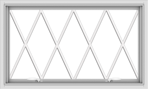 WDMA 40x24 (39.5 x 23.5 inch) White uPVC Vinyl Push out Awning Window without Grids with Diamond Grills