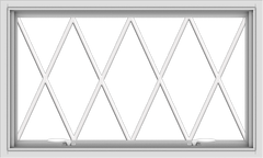 WDMA 40x24 (39.5 x 23.5 inch) White uPVC Vinyl Push out Awning Window without Grids with Diamond Grills