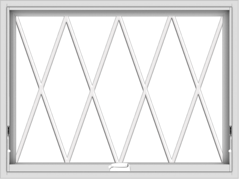 WDMA 40x30 (39.5 x 29.5 inch) White Vinyl uPVC Crank out Awning Window without Grids with Diamond Grills