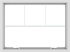 WDMA 40x30 (39.5 x 29.5 inch) White uPVC Vinyl Push out Awning Window with Fractional Grilles