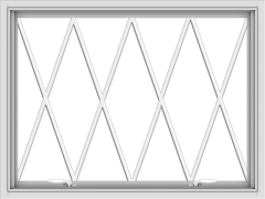 WDMA 40x30 (39.5 x 29.5 inch) White uPVC Vinyl Push out Awning Window without Grids with Diamond Grills