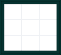 WDMA 40x36 (39.5 x 35.5 inch) Oak Wood Green Aluminum Push out Awning Window with Colonial Grids Exterior