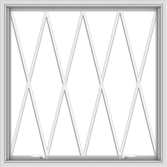 WDMA 40x40 (39.5 x 39.5 inch) White uPVC Vinyl Push out Awning Window without Grids with Diamond Grills